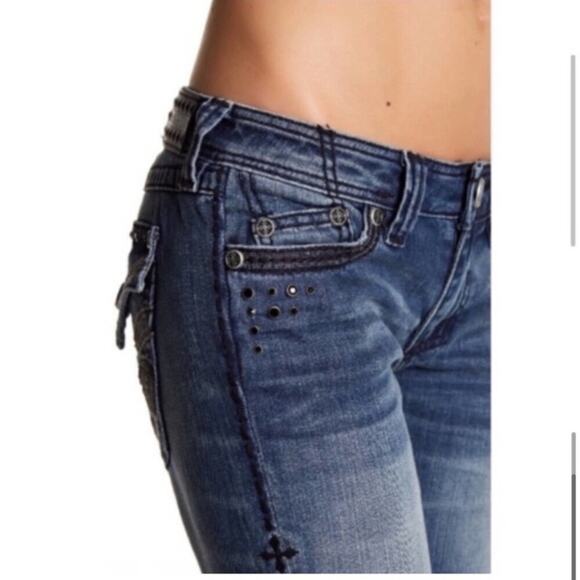 Affliction Ziggy Embellished Jeans Size 26 - Picture 4 of 6